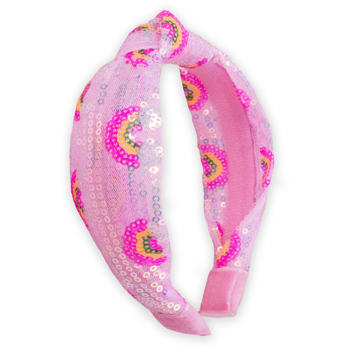 Frog Sac Kids Sequin Knot Headband, Rainbow