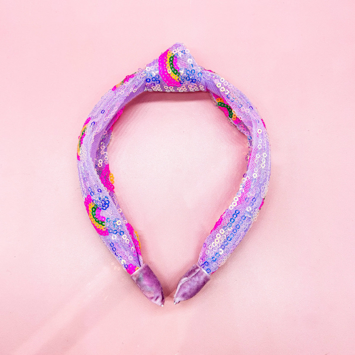 Frog Sac Kids Sequin Knot Headband, Rainbow