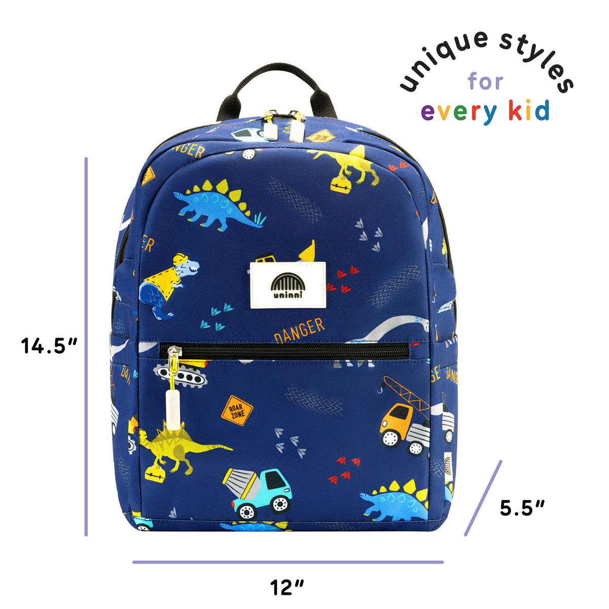 uninni - Ethan Backpack - Blue Dinosaur