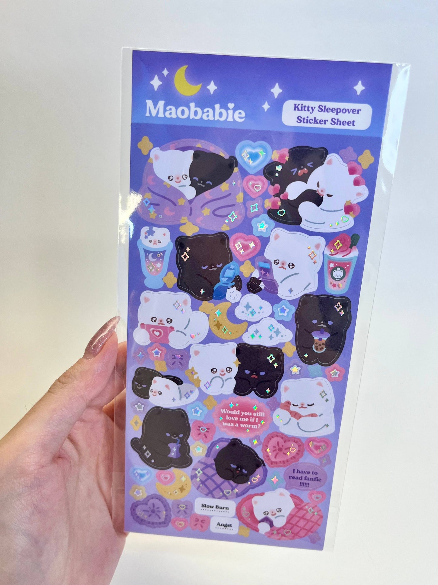 Maobabie - Sticker Sheet - Kitty Sleepover