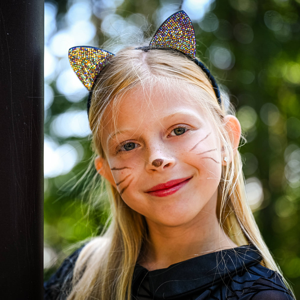 Frog Sac Cat Ears Headband, Kids Dual Sided Rhinestone Hairband