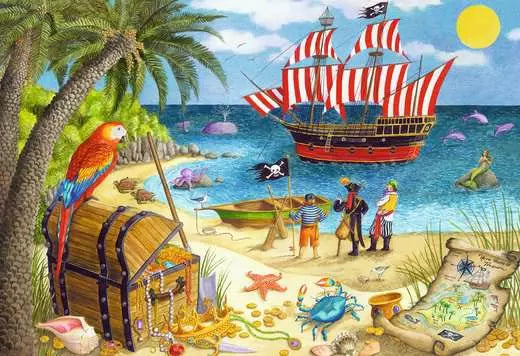 Ravensburger - Children’s Jigsaw Puzzle Ingrid Slyder: Pirates and Mermaids - 24 Pieces Puzzle