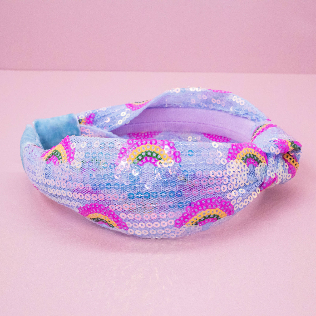 Frog Sac Kids Sequin Knot Headband, Rainbow