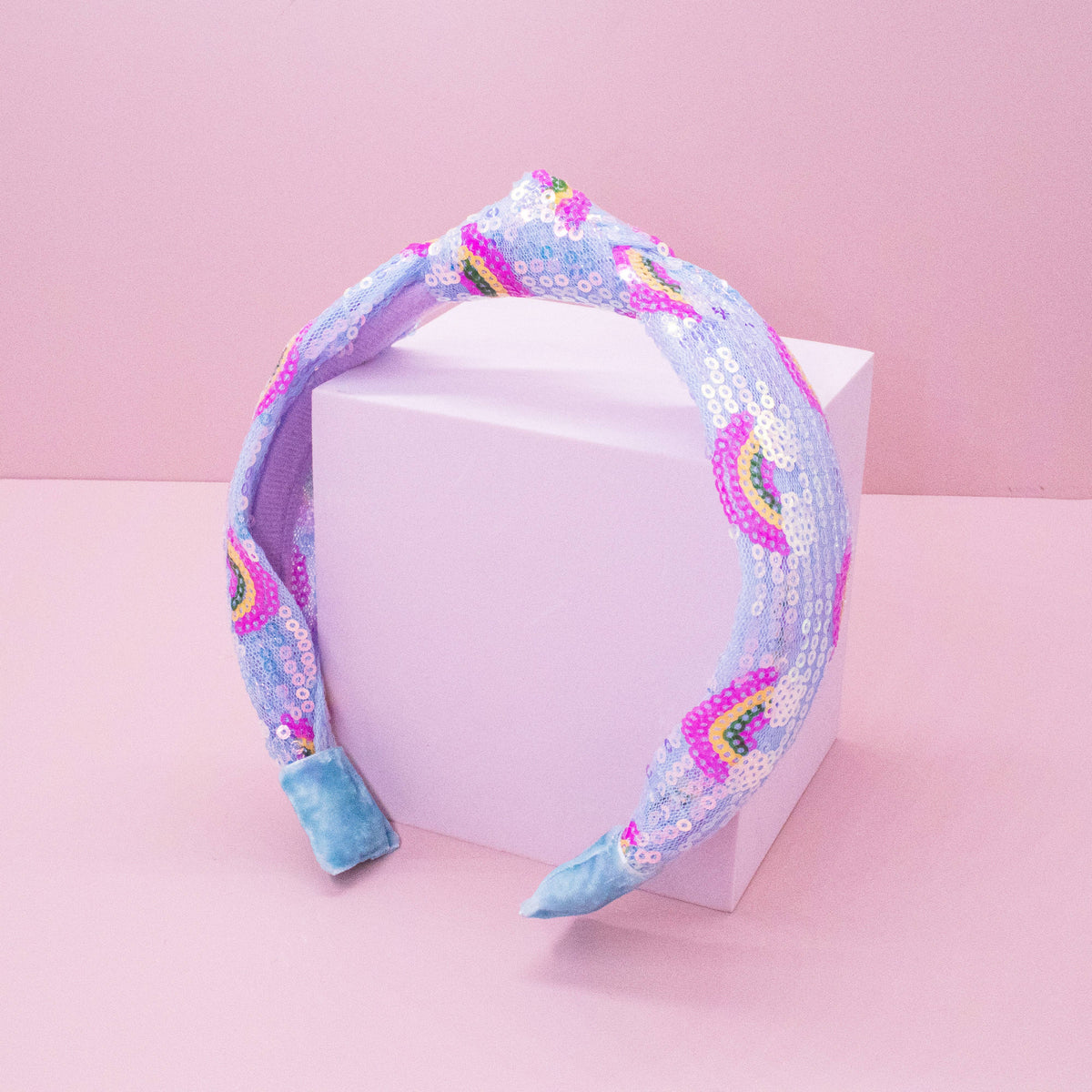 Frog Sac Kids Sequin Knot Headband, Rainbow