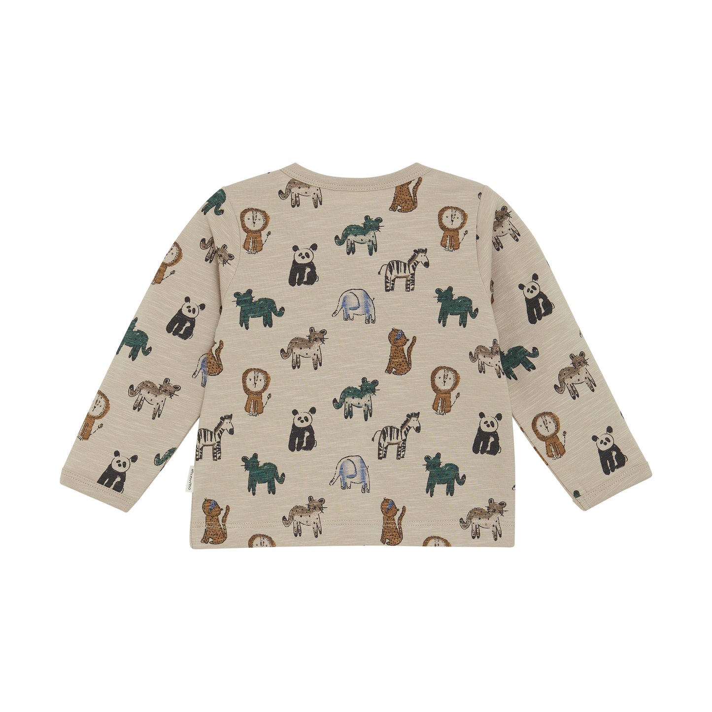 Minymo - All Over Safari Animal Print Long Sleeve T-shirt - 3 Months
