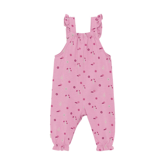 Minymo Pink Floral Overalls - 3 months