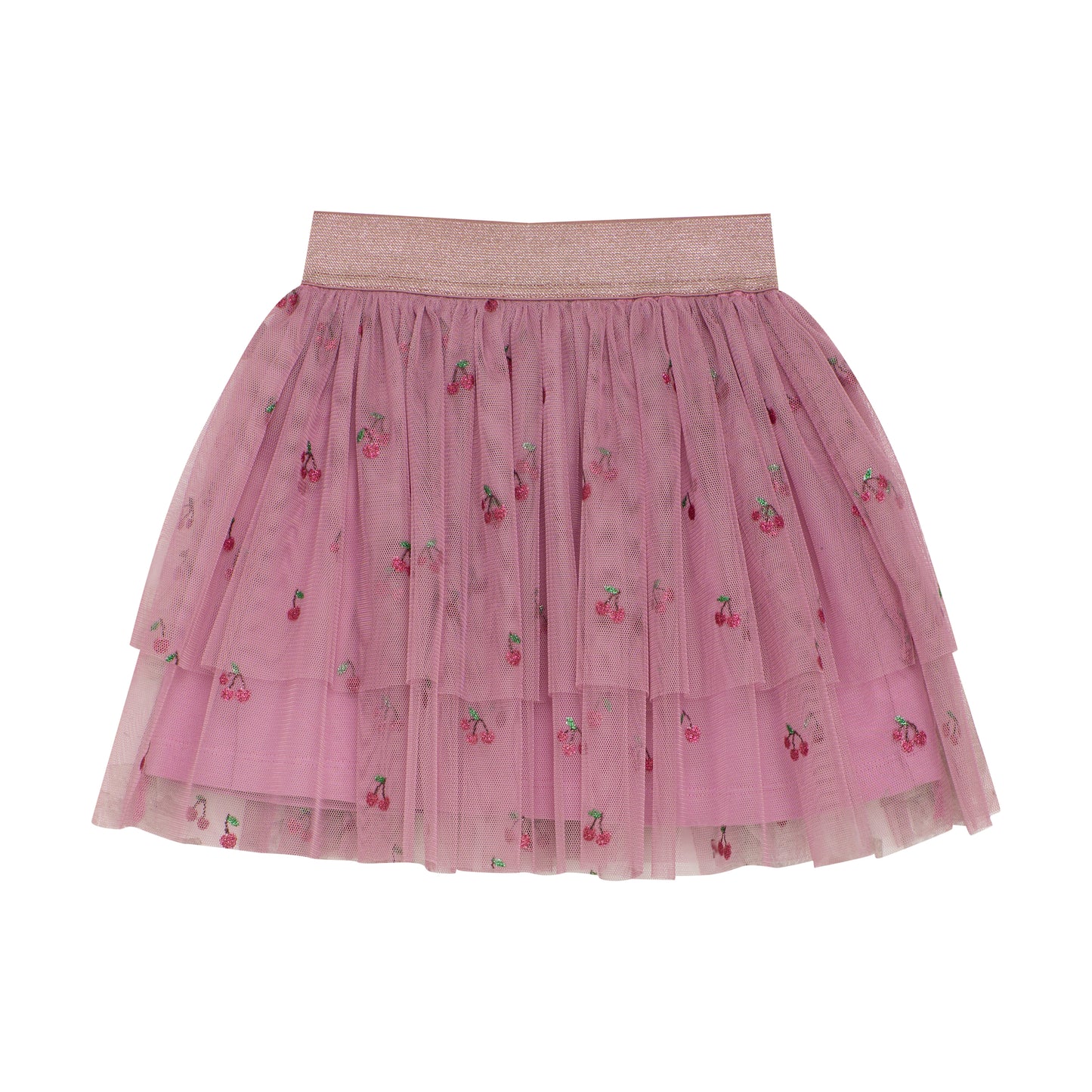 Minymo Pink Cherries Tulle Skirt - 5 Years