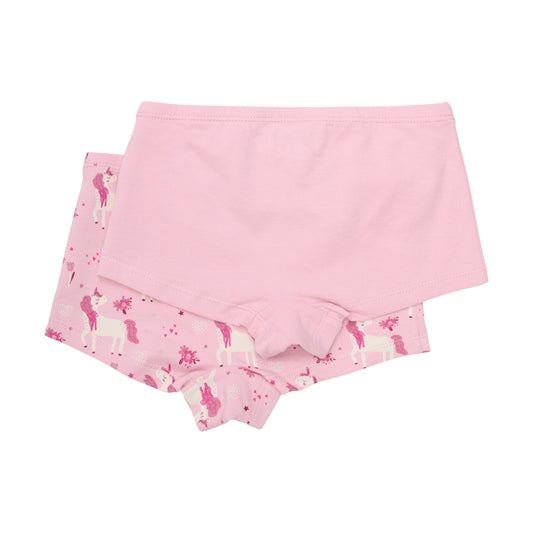 Minymo Girl's Briefs Underwear Pink Unicorn 2 pack