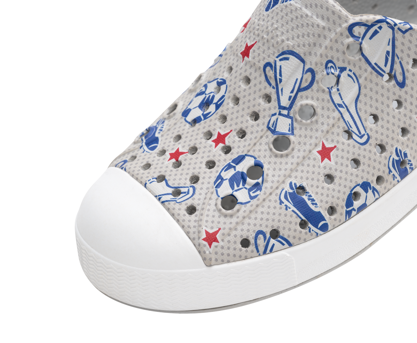 Native Shoes - Jefferson Print Kids - Hyams Grey/Shell White/Soccer Trophy