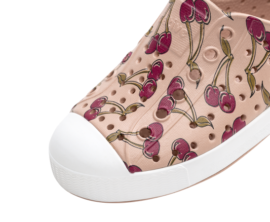 Native Shoes - Jefferson Print Kids - Chameleon Pink/Shell White/Root Cherry