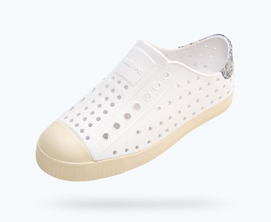 Native Shoes Jefferson Block Kids - Shell White / Bone White / Ink Palm Block