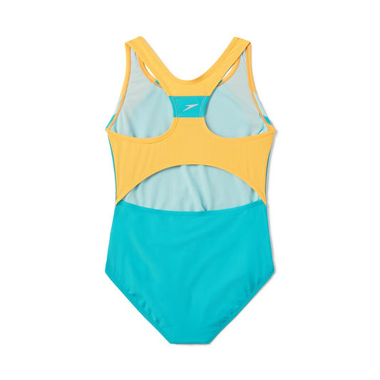 Speedo - Girl's Infinity Splice One Piece - Blue