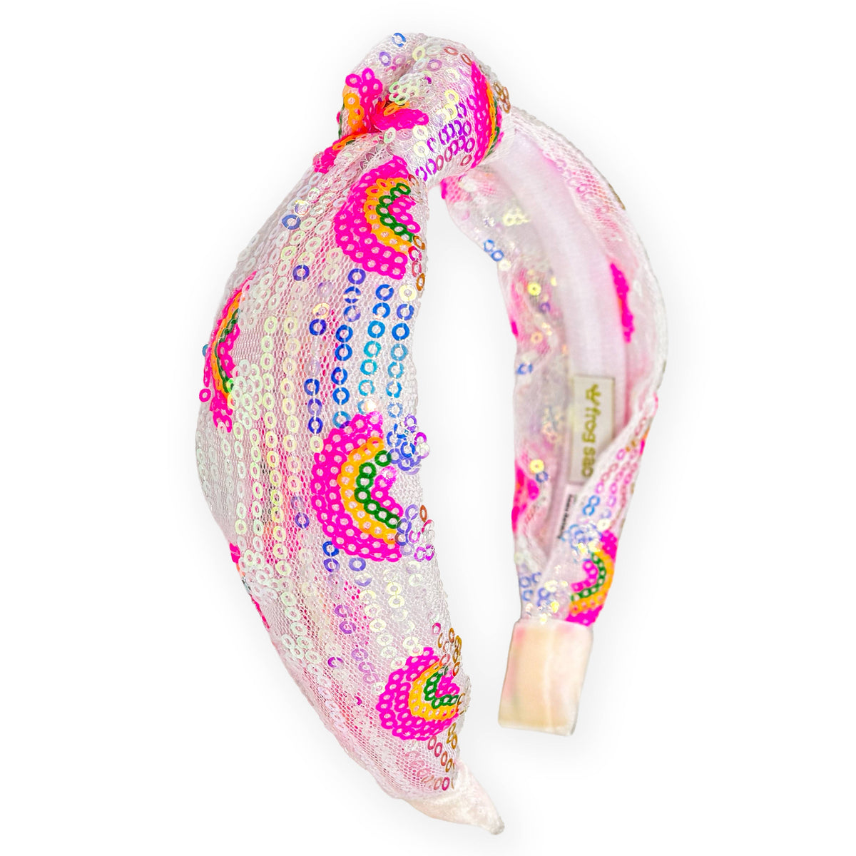 Frog Sac Kids Sequin Knot Headband, Rainbow