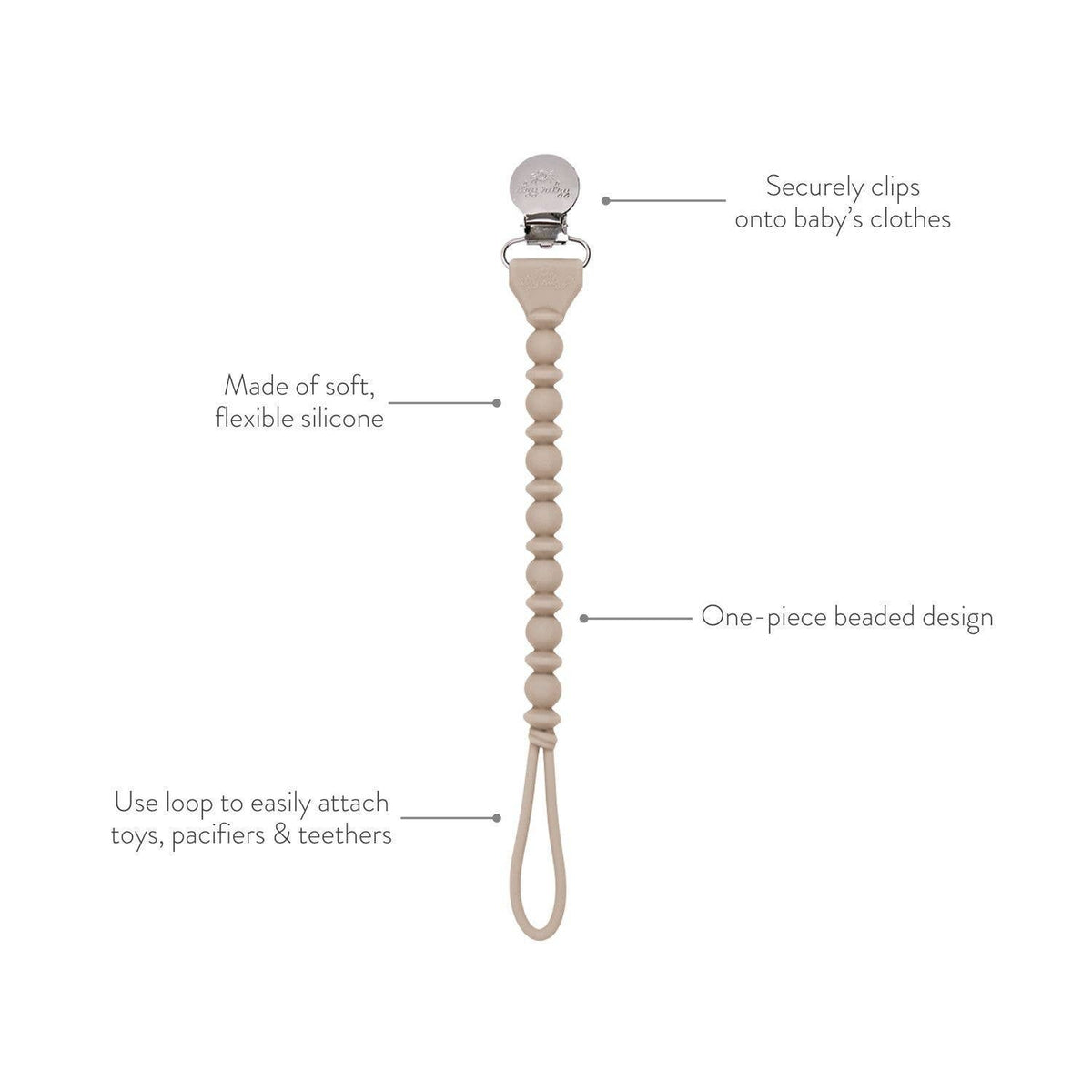 Itzy Ritzy - Sweetie Strap Silicone One-Piece Pacifier Clips