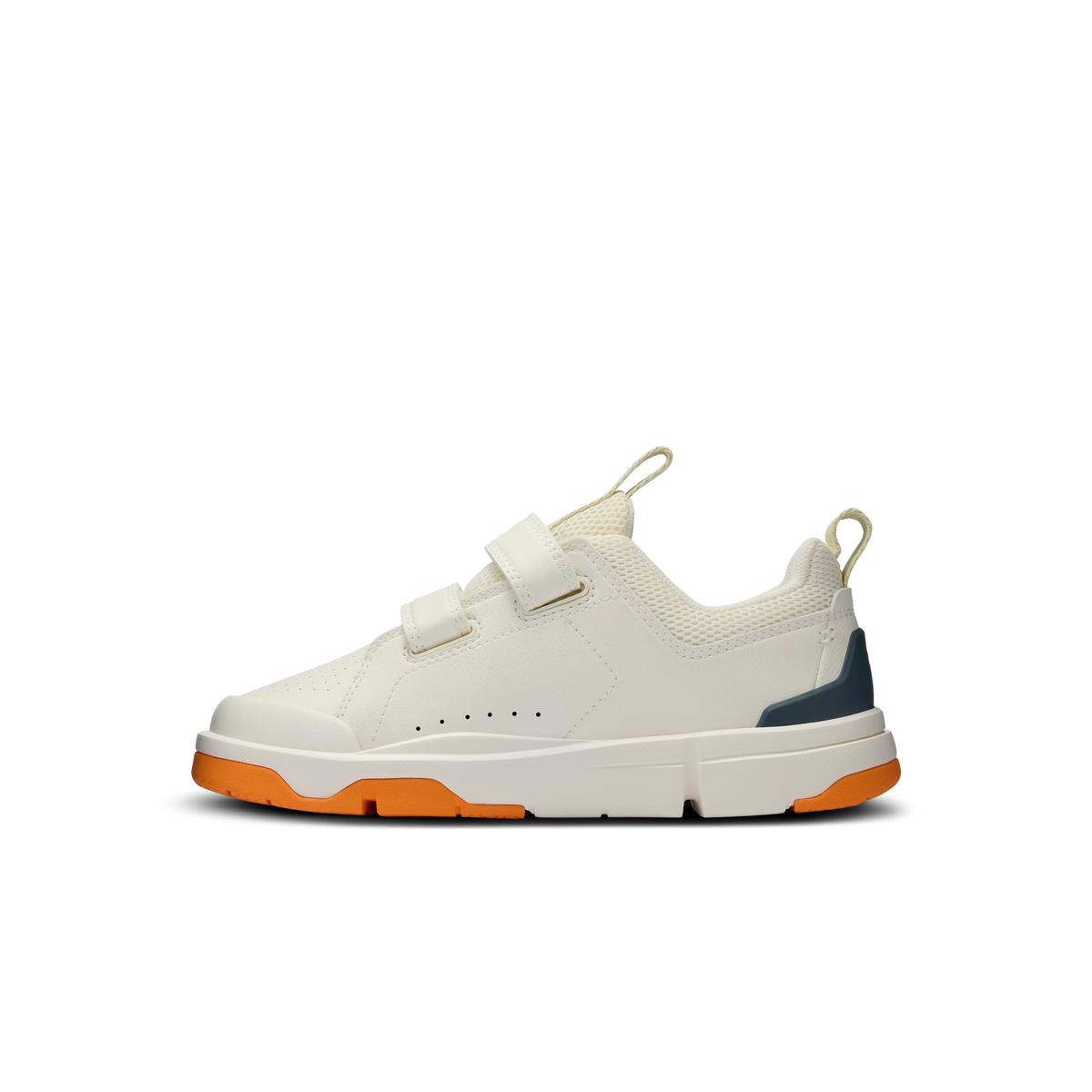 On The Roger Kids Lifestyle Shoe - Ivory | Orange – Back View