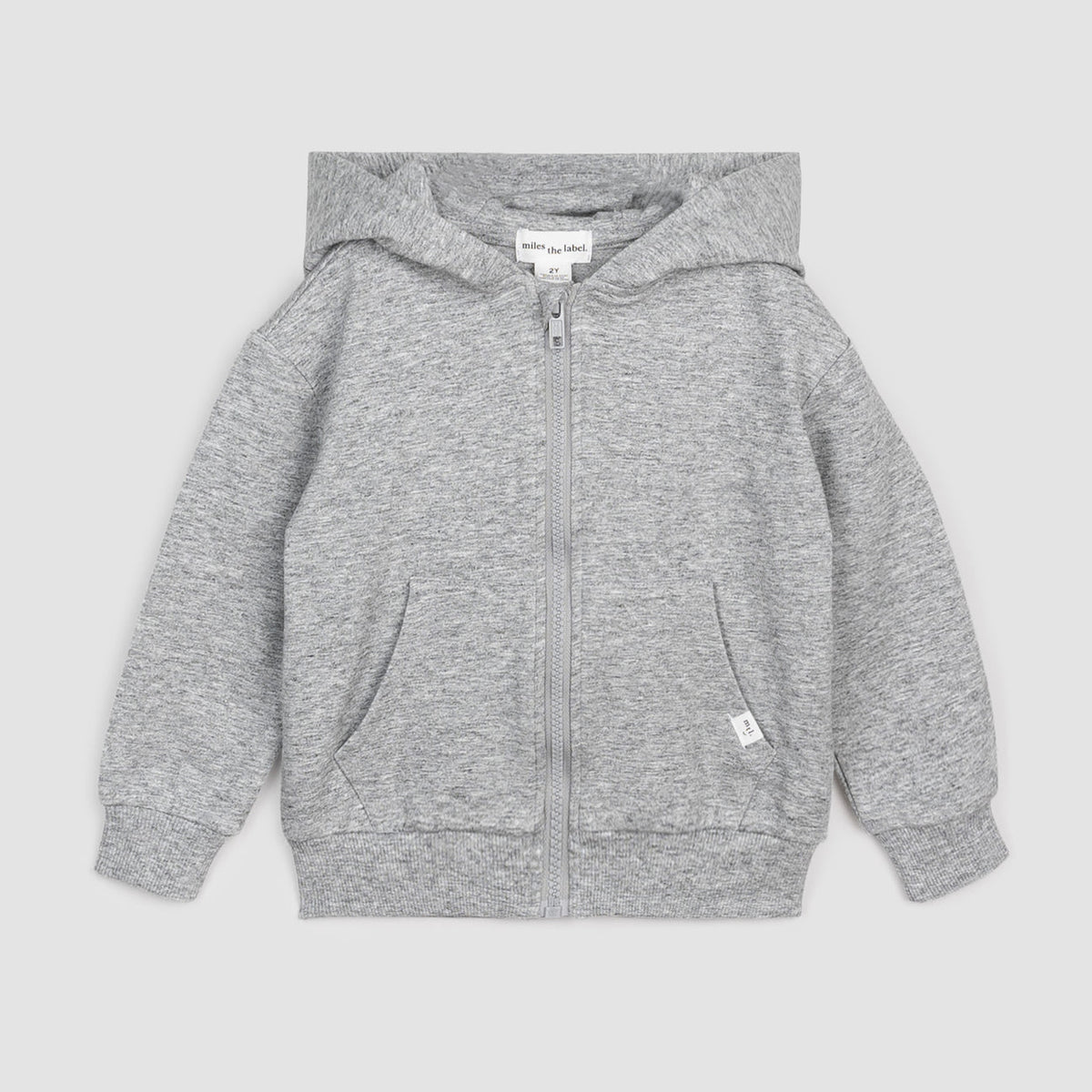 Miles The Label - Basics Zip-Up Hoodie - Heather Grey