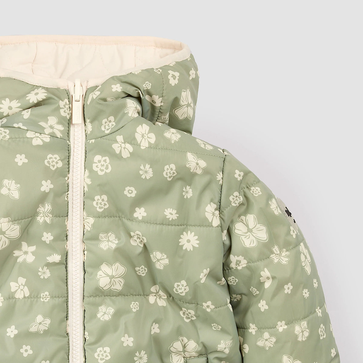 Miles The Label - Sage Floral Print on Birch Reversible Jacket