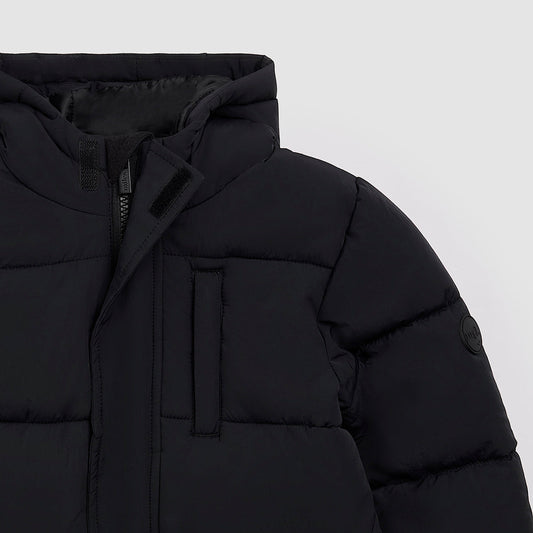 Miles The Label Hooded Mid Weight Coat - Black