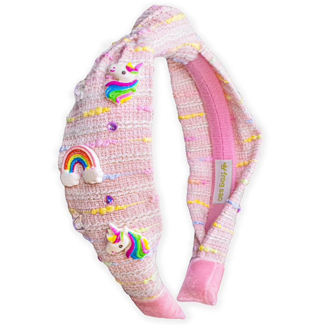 Frog Sac Unicorn Knotted Headband, Rainbow Knot Hair Band for Kids