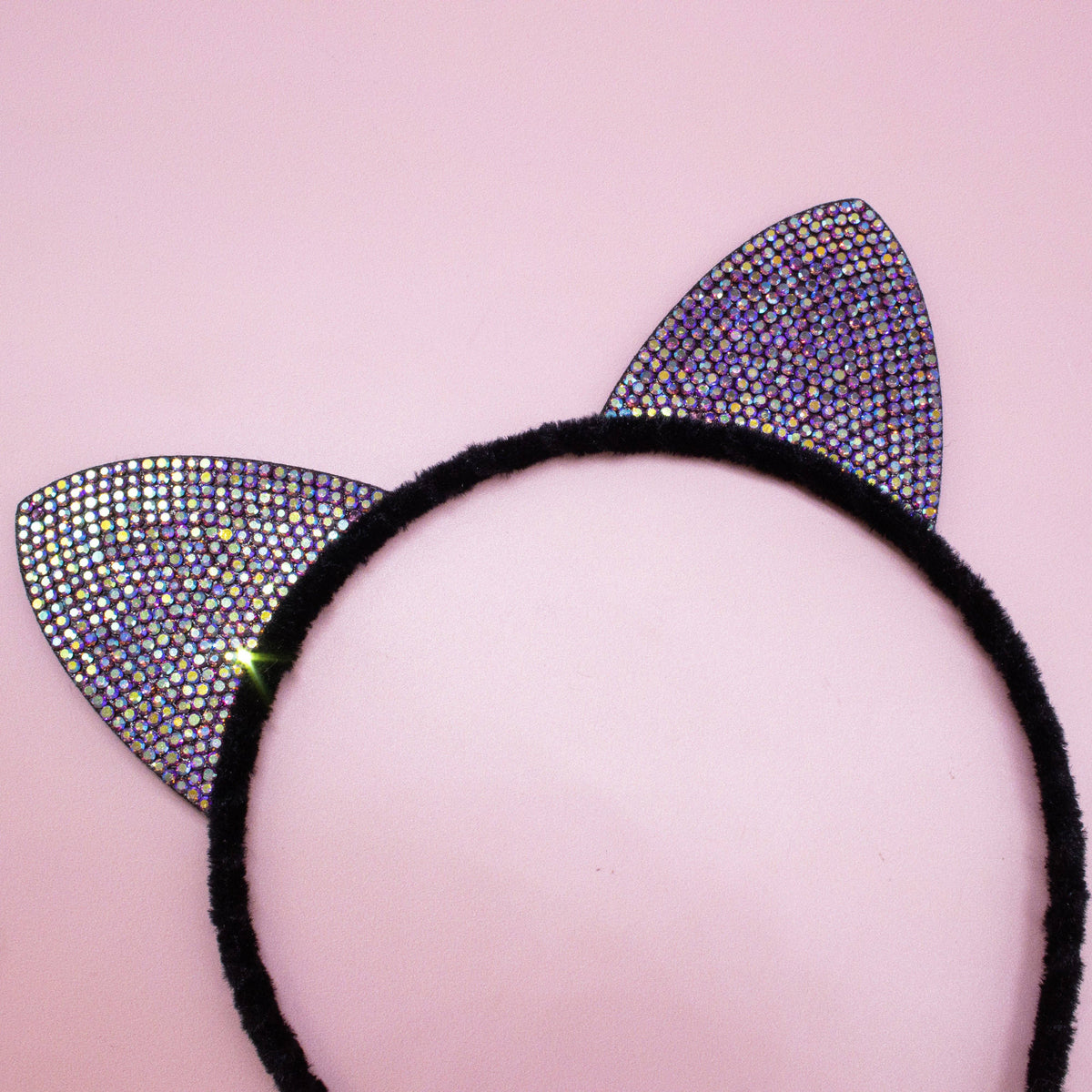 Frog Sac Cat Ears Headband, Kids Dual Sided Rhinestone Hairband