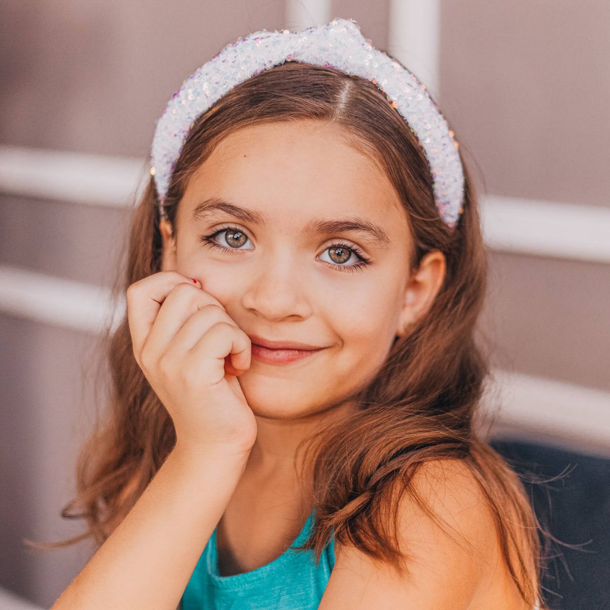 Frog Sac Kids Knot Headband, Sequin Knotted Hair Band Accessories