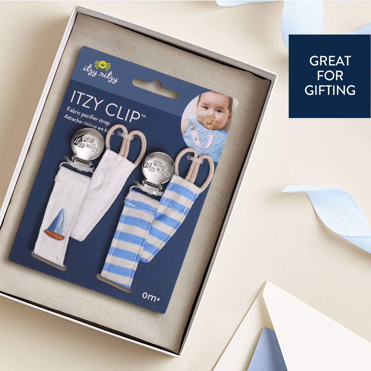 Itzy Ritzy - Itzy Clip, Fabric Pacifier Strap