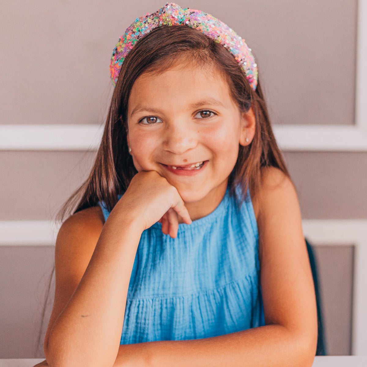 Frog Sac Kids Knot Headband, Sequin Knotted Hair Band Accessories