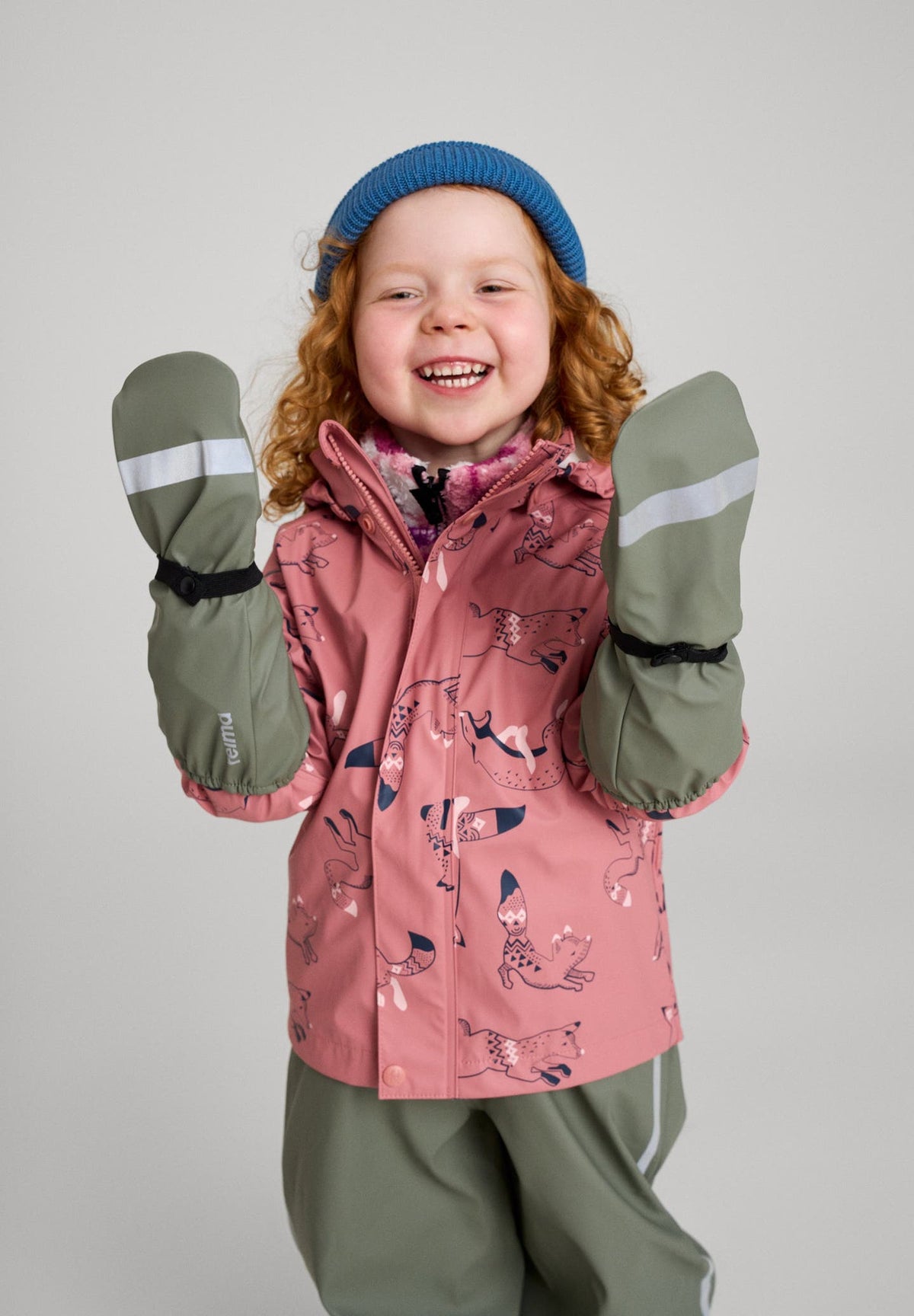 Reima Waterproof Rain Jacket Vesi Rose Blush (Fox) – Back View