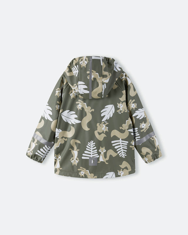 Reima Waterproof Rain Jacket Vesi Greyish Green โ Side View