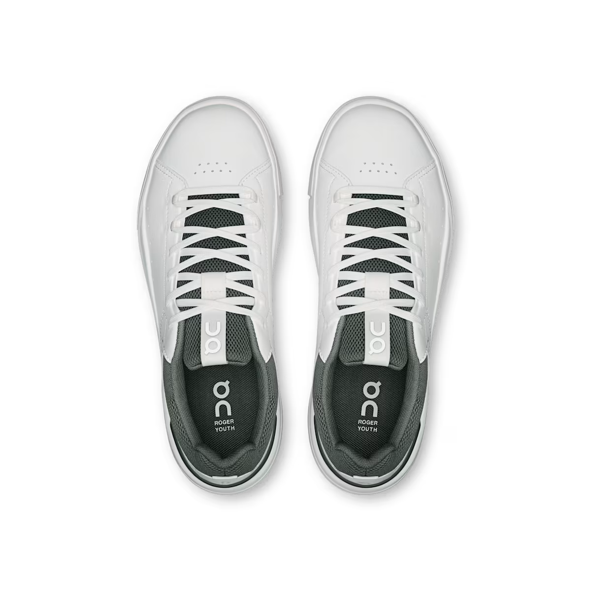 On - THE ROGER Youth White | Olive – Side View