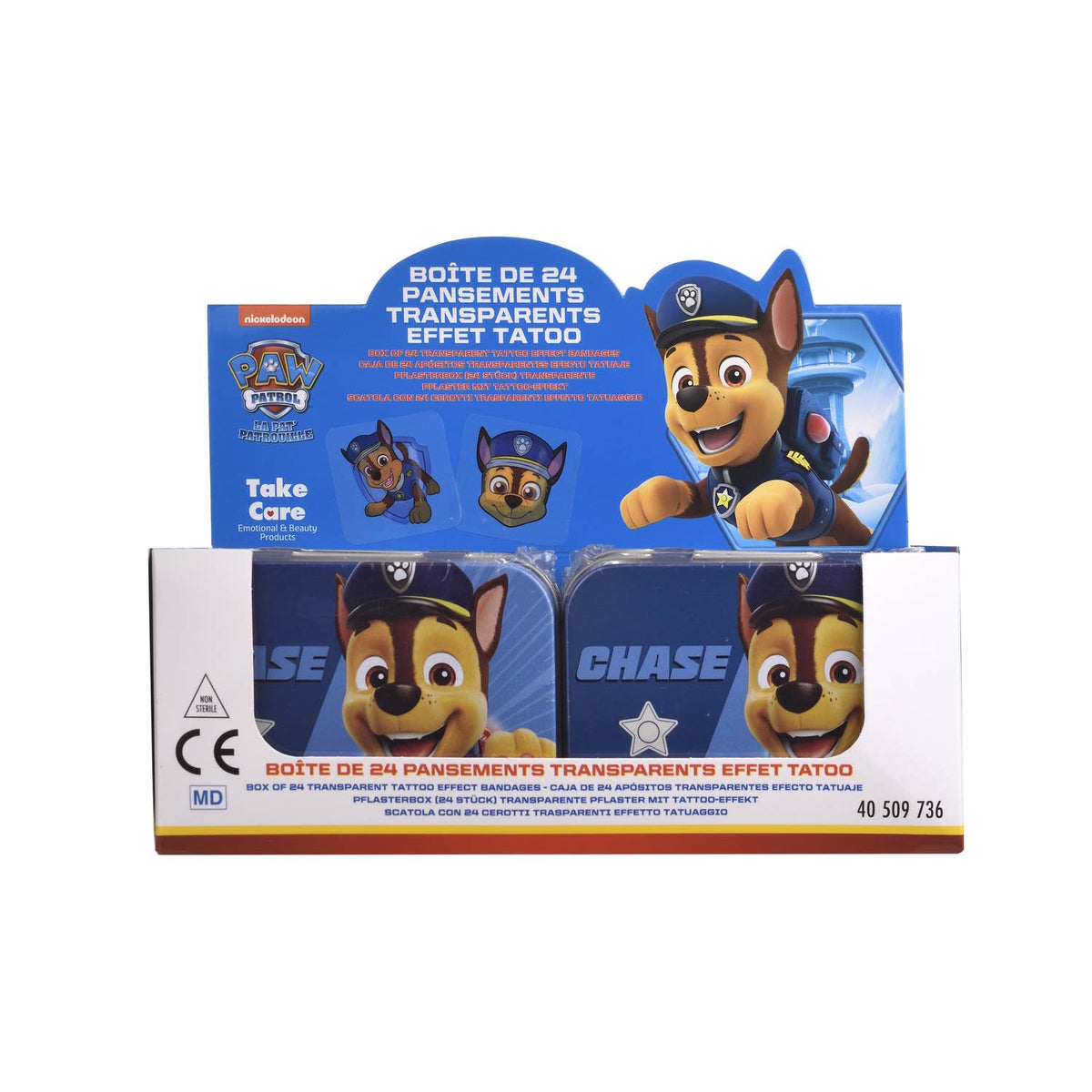 Takecare - Paw Patrol - Chase - Metal box of 24 bandages