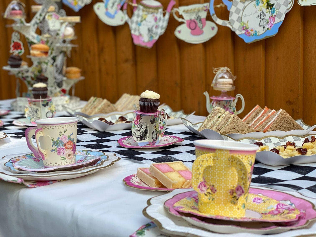 Talking Tables USA - Vintage Teacups and Saucers Set | 12 Pack | Tea Party |