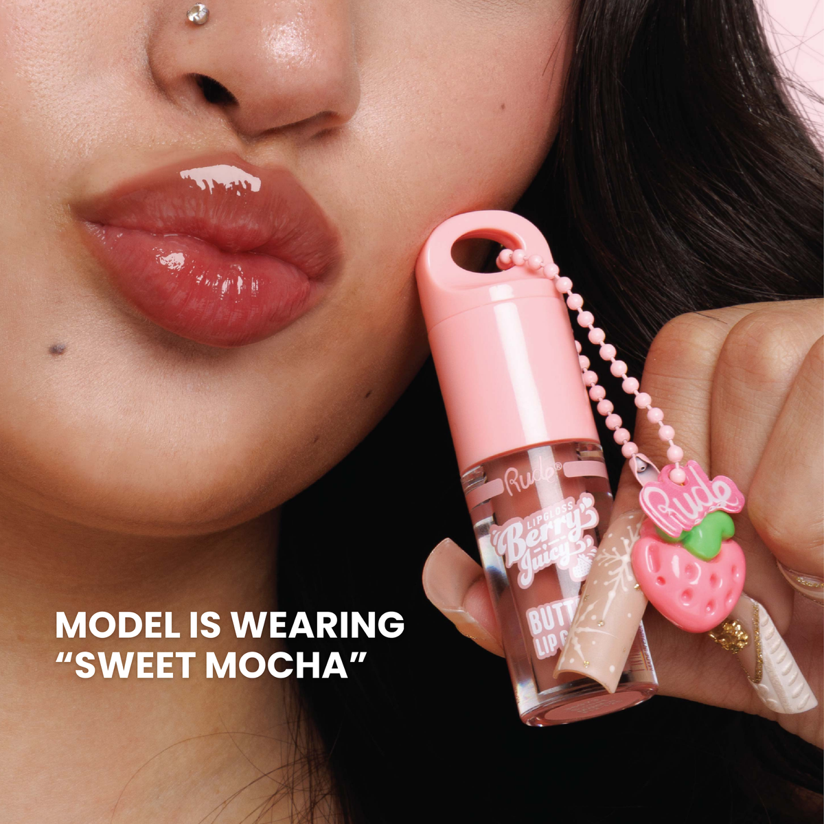 Rude Cosmetics - Berry Juicy Butter Lip Gloss Keychain