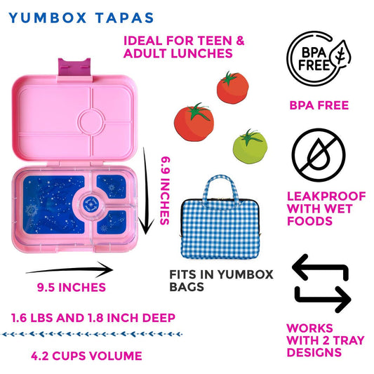 Yumbox - Leakproof Yumbox Tapas Capri Pink - 4 Compartment - Zodiac