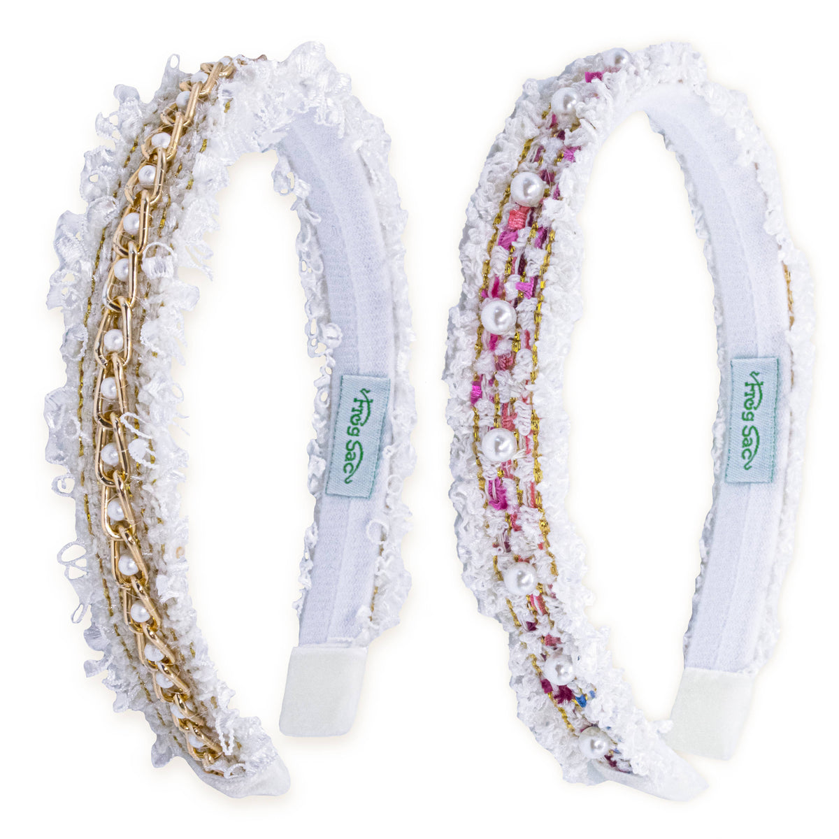 Frog Sac Confetti Pearl Headbands, 2-Pack