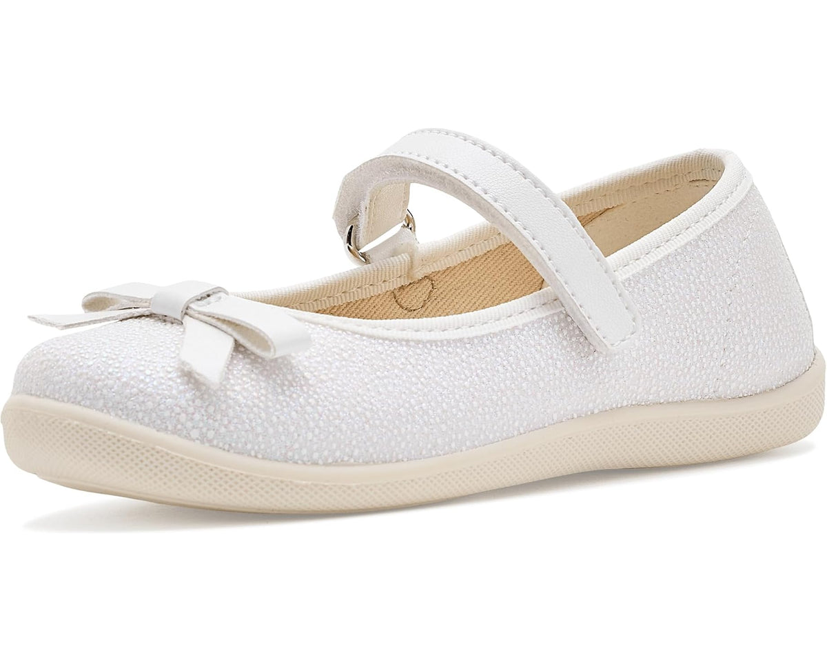 Naturino - Claries 2 Canvas White Mary Jane Shoe - Crystals/Sprint