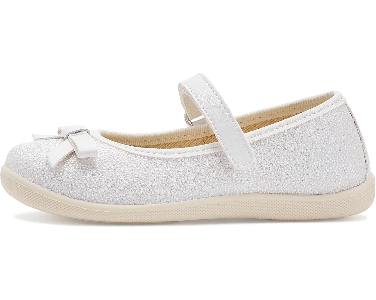 Naturino - Claries 2 Canvas White Mary Jane Shoe - Crystals/Sprint