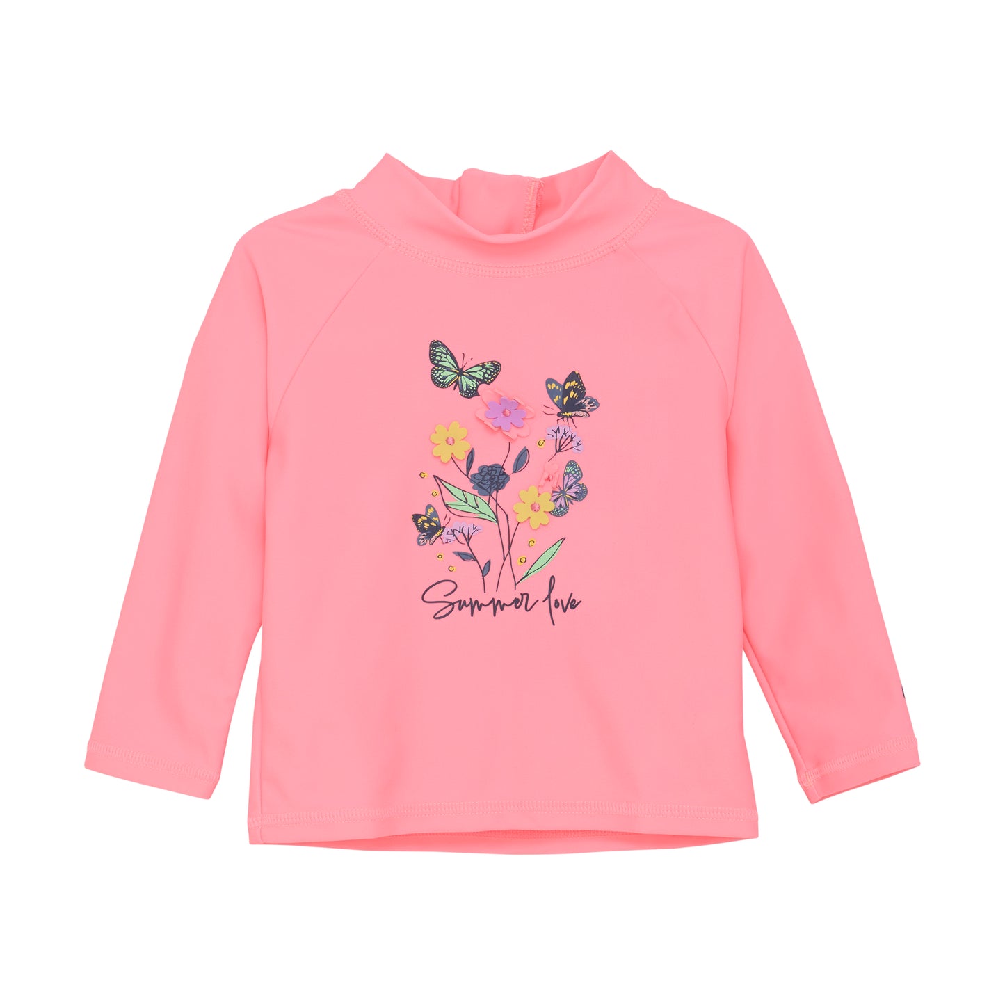 Color Kids UV Long Sleeve Sun Shirt Pink Butterflies & Flowers - 1Y