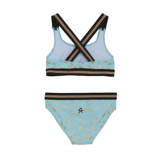 Color Kids 1 pc Swimsuit Blue with Gold Shells - 6Y