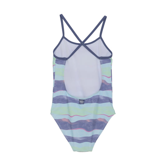 Color Kids 1 pc Swimsuit Blue & Purple Waves - 6Y