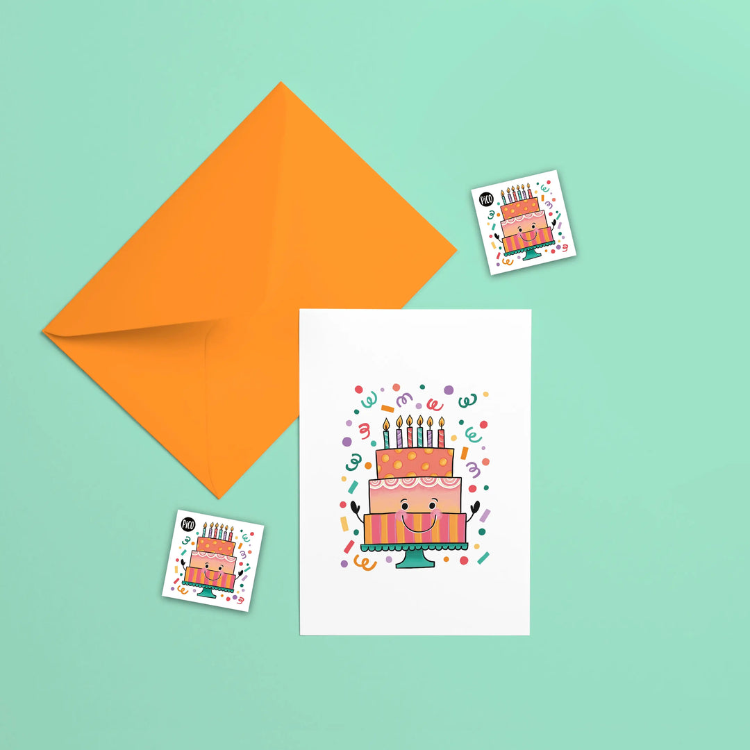 Pico Greeting Card + Temporary Tattoo - Happy Birthday