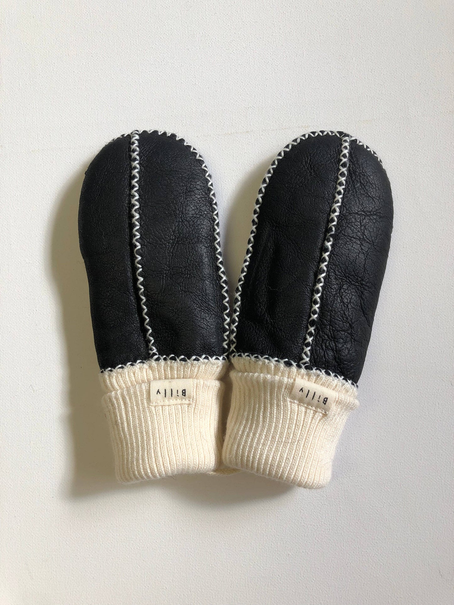 Billy Bamboo - KIDS SHEARLING MITTENS: Black