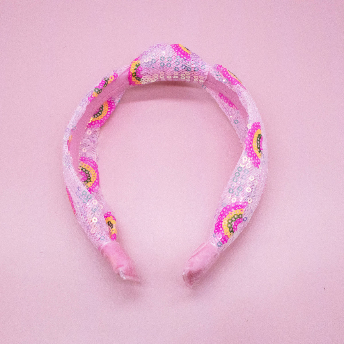 Frog Sac Kids Sequin Knot Headband, Rainbow