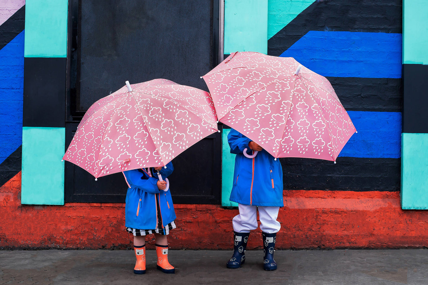 Grass & Air - Little Kids Colour-Revealing Umbrella In Baby Pink