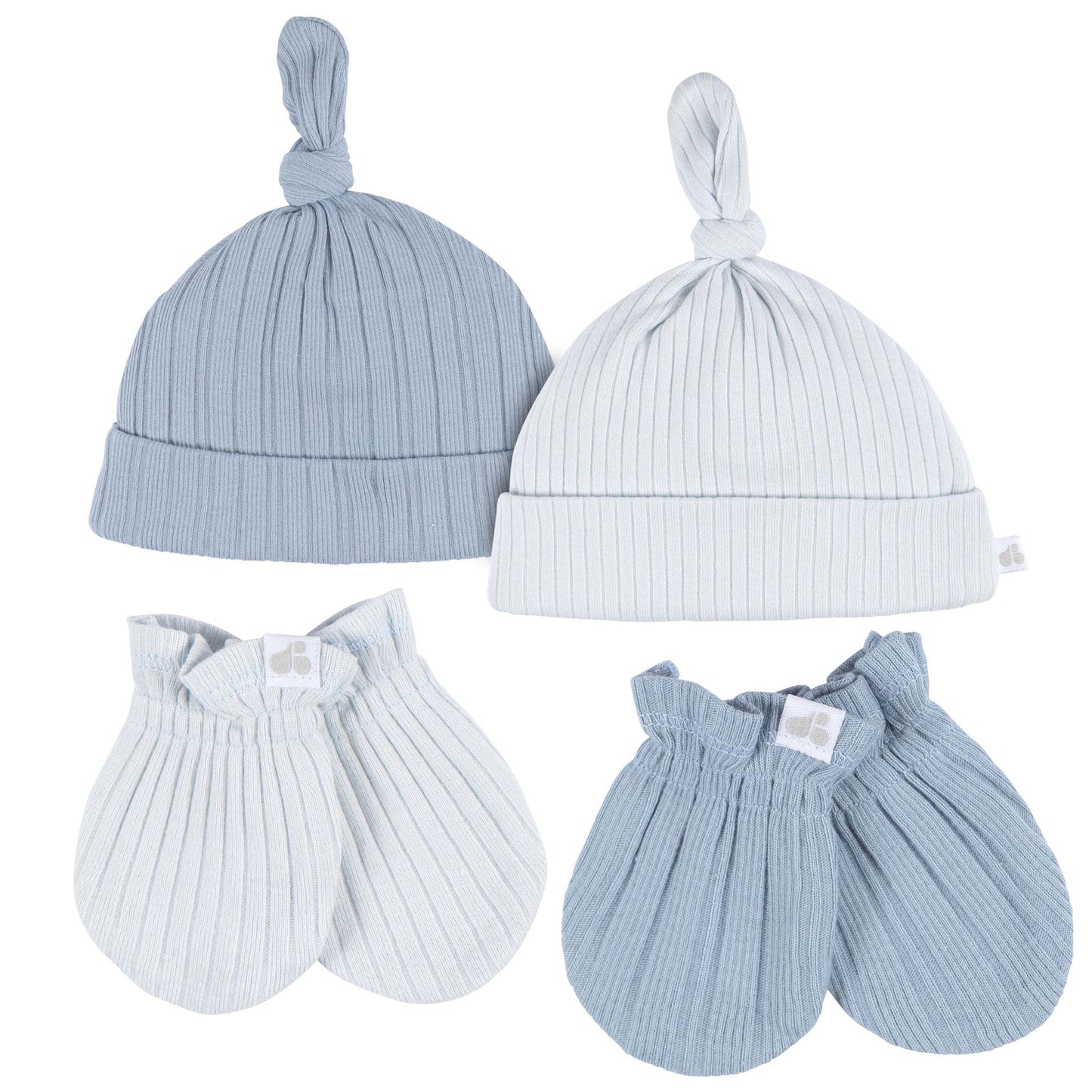 Just Born - 4pc Hat+Mitten Set - Blue