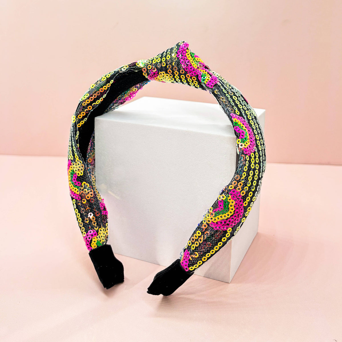 Frog Sac Kids Sequin Knot Headband, Rainbow