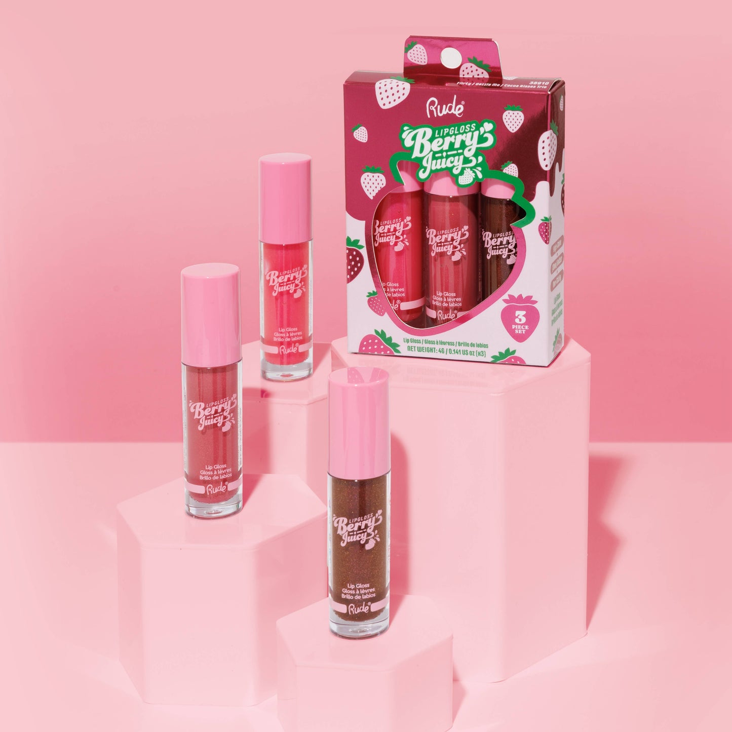 Rude Cosmetics - Berry Juicy Lip Gloss Trio Set
