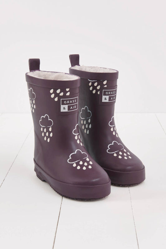Grass & Air - Amethyst Purple Colour-Changing Kids Wellies