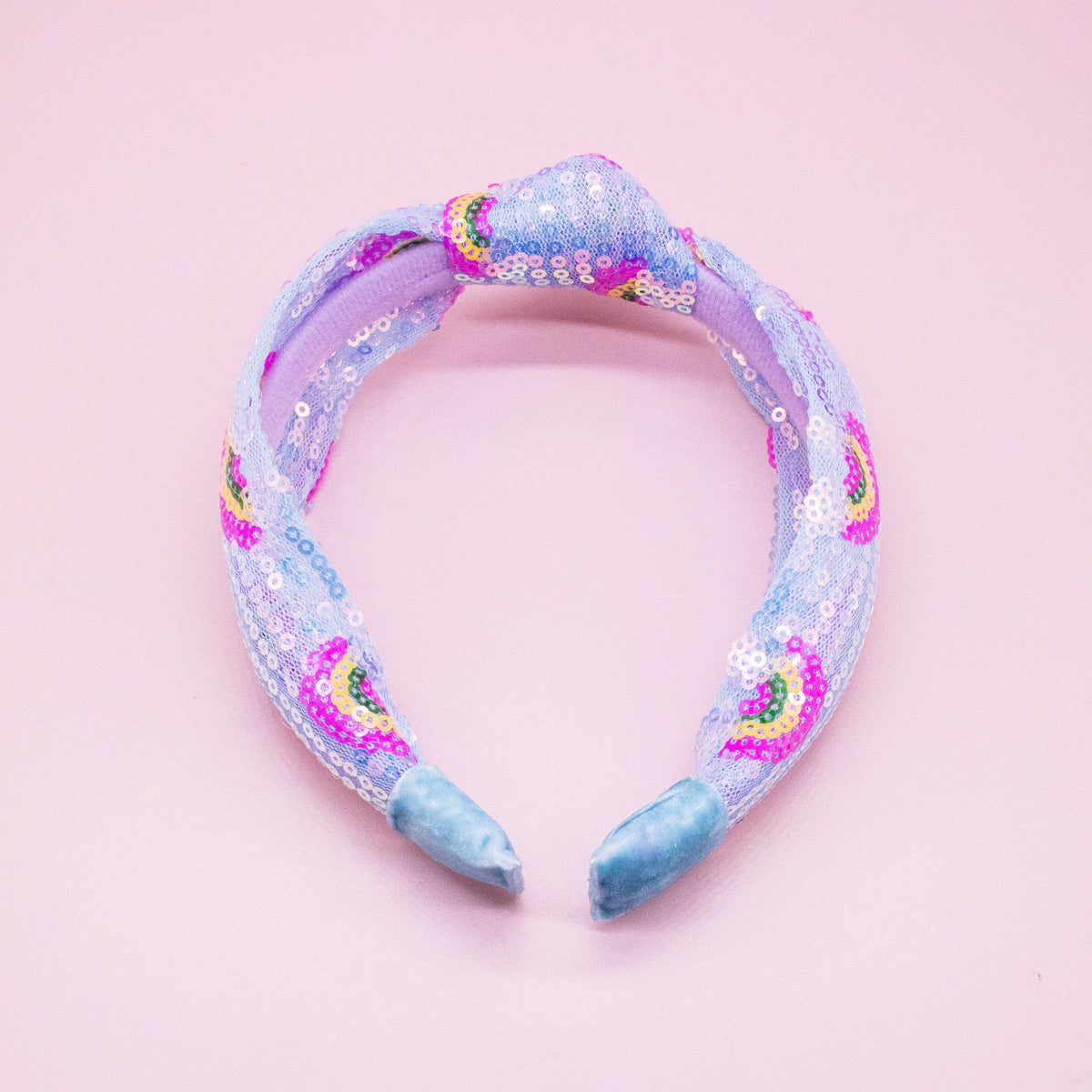 Frog Sac Kids Sequin Knot Headband, Rainbow