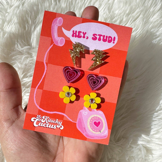 The Kitschy Cactus - Hey, Stud! #1 -Cute Acrylic Stud Earrings